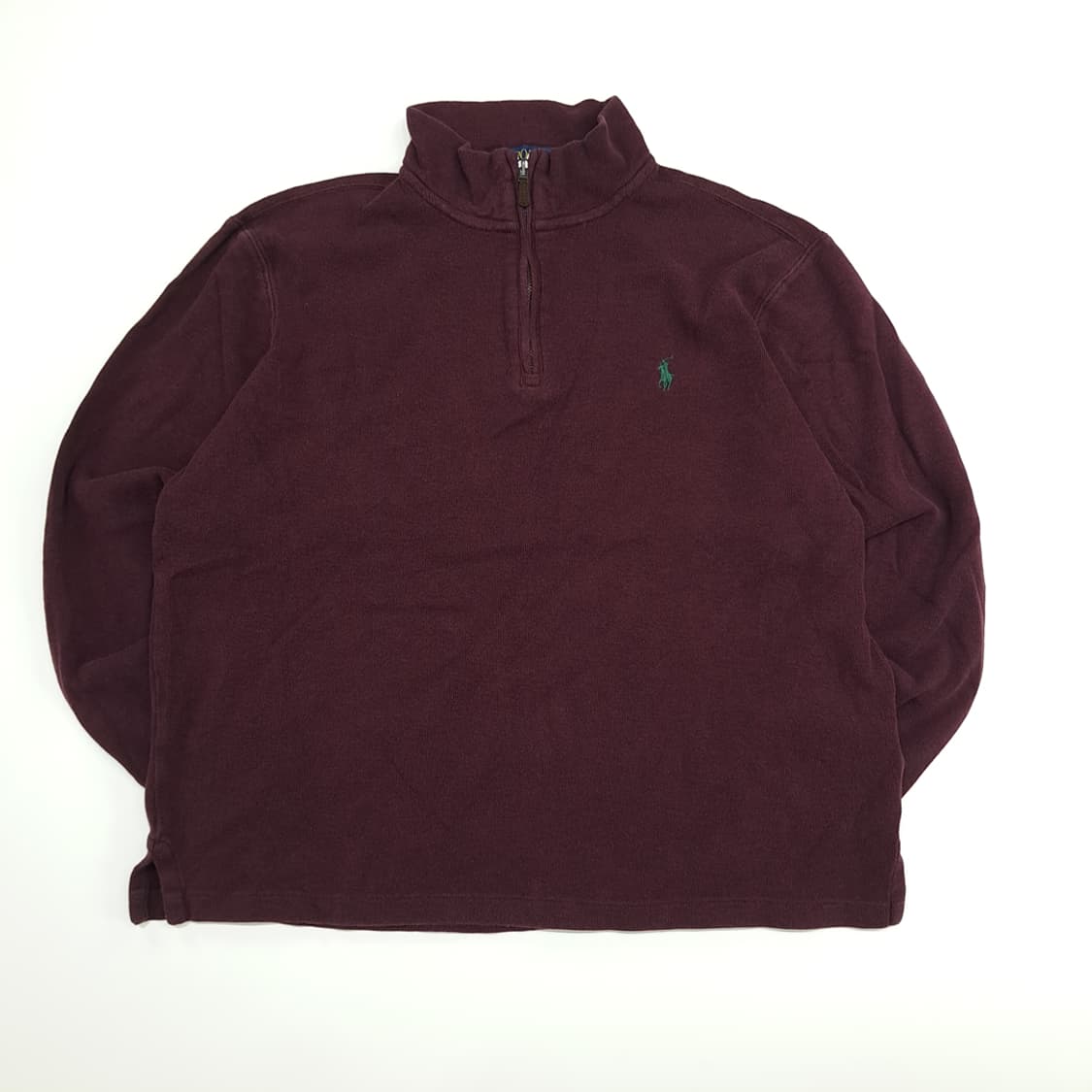 CN667 M 폴로 랄프로렌 QR 버건디와인 하프집업 긴팔 니트 스웨터 상품이미지1