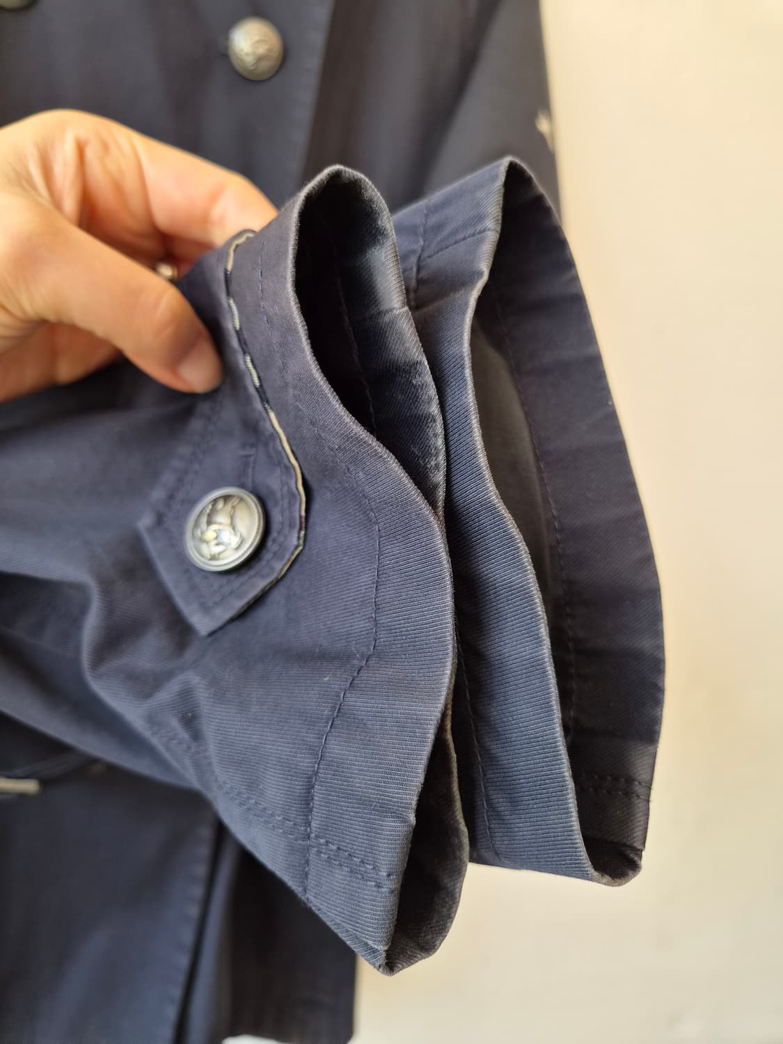 버버리 블랙 라벨 여성 네이비 더블 브레스티드 트렌치 코트 L사이즈 상품이미지8