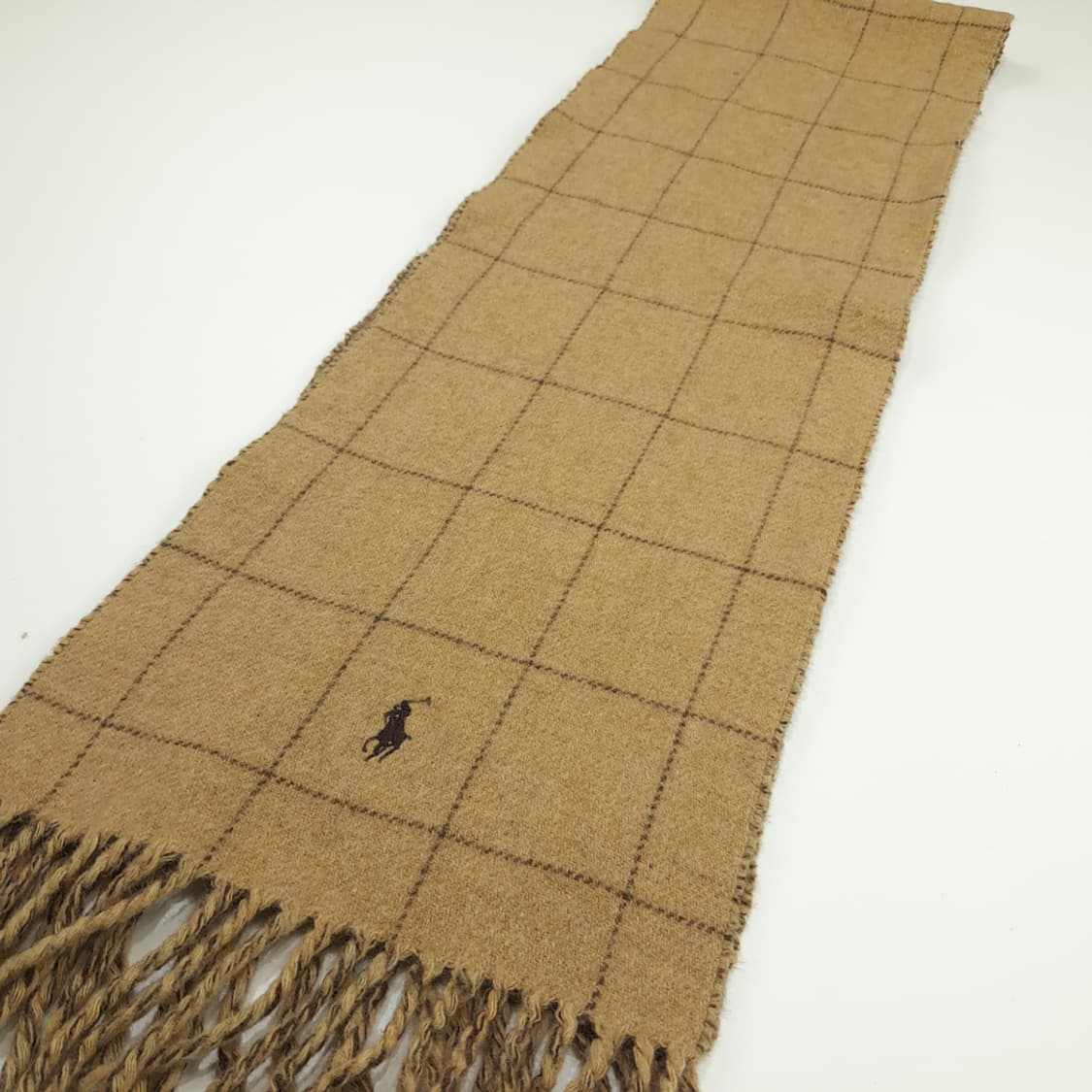MX156 폴로 랄프로렌 브라운 램스울 양면 목도리 머플러 상품이미지6
