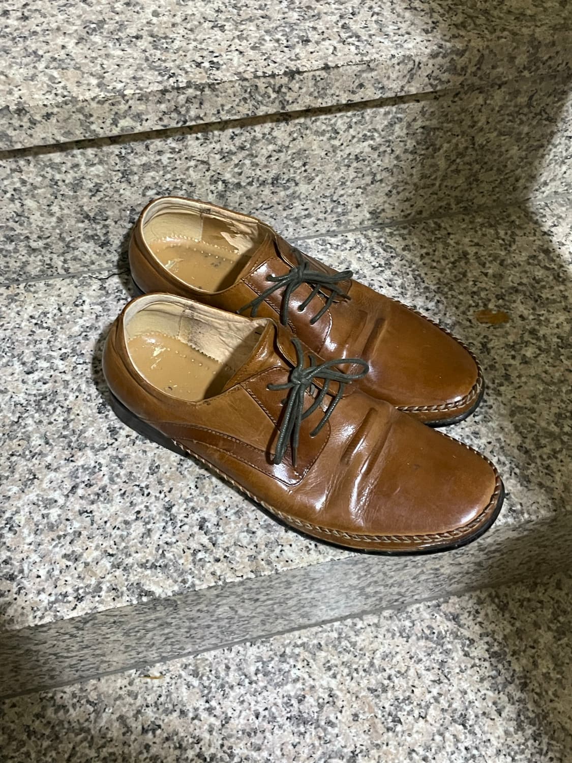 (270) 빈티지 브라운 롱 로퍼 더비 상품이미지1