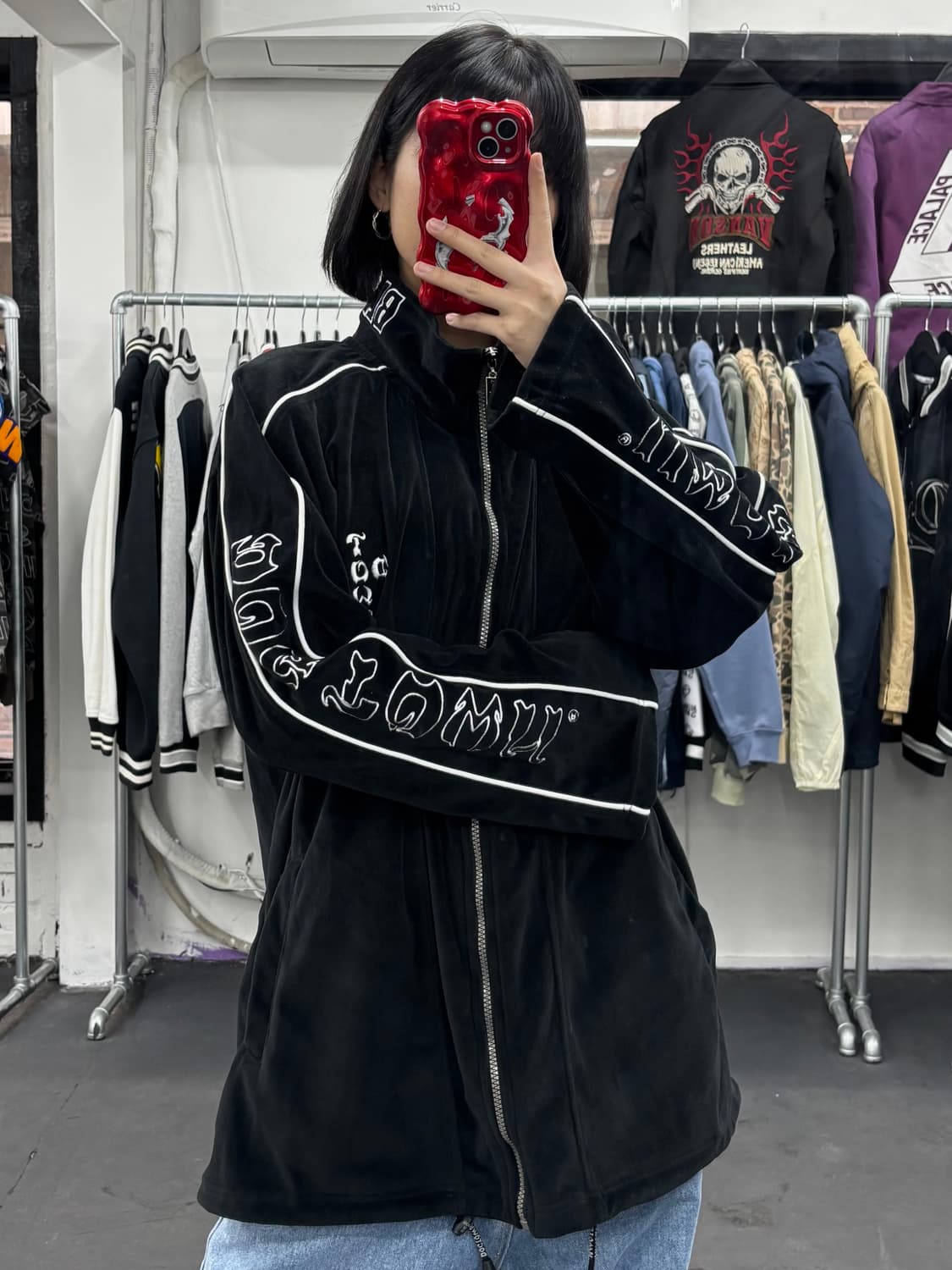 도그타운 사이드 로고 벨벳 집업 상품이미지2