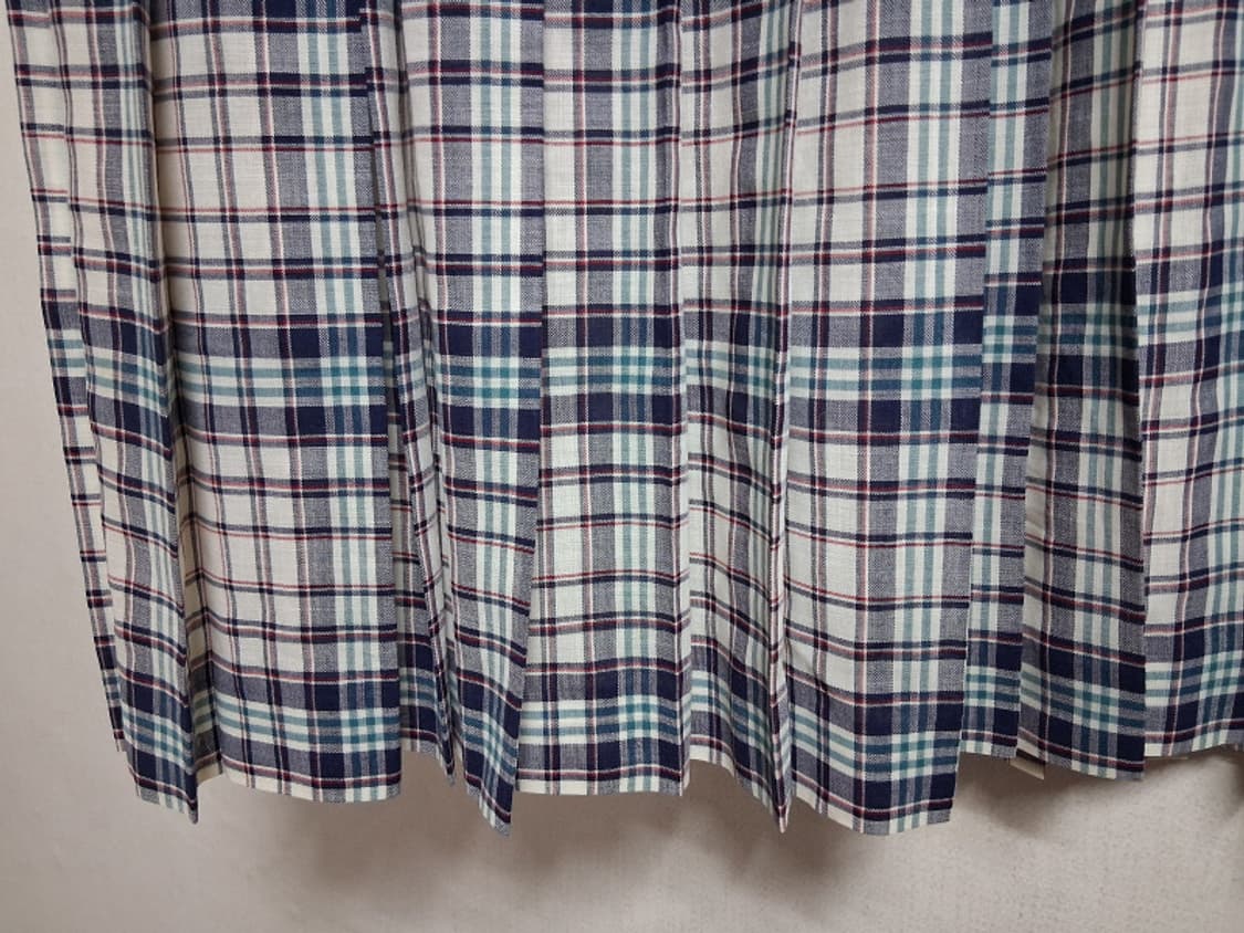 Leilian 레일리안 춘추 100%순모 울체크 플리츠롱스커트 주름체크롱 상품이미지6