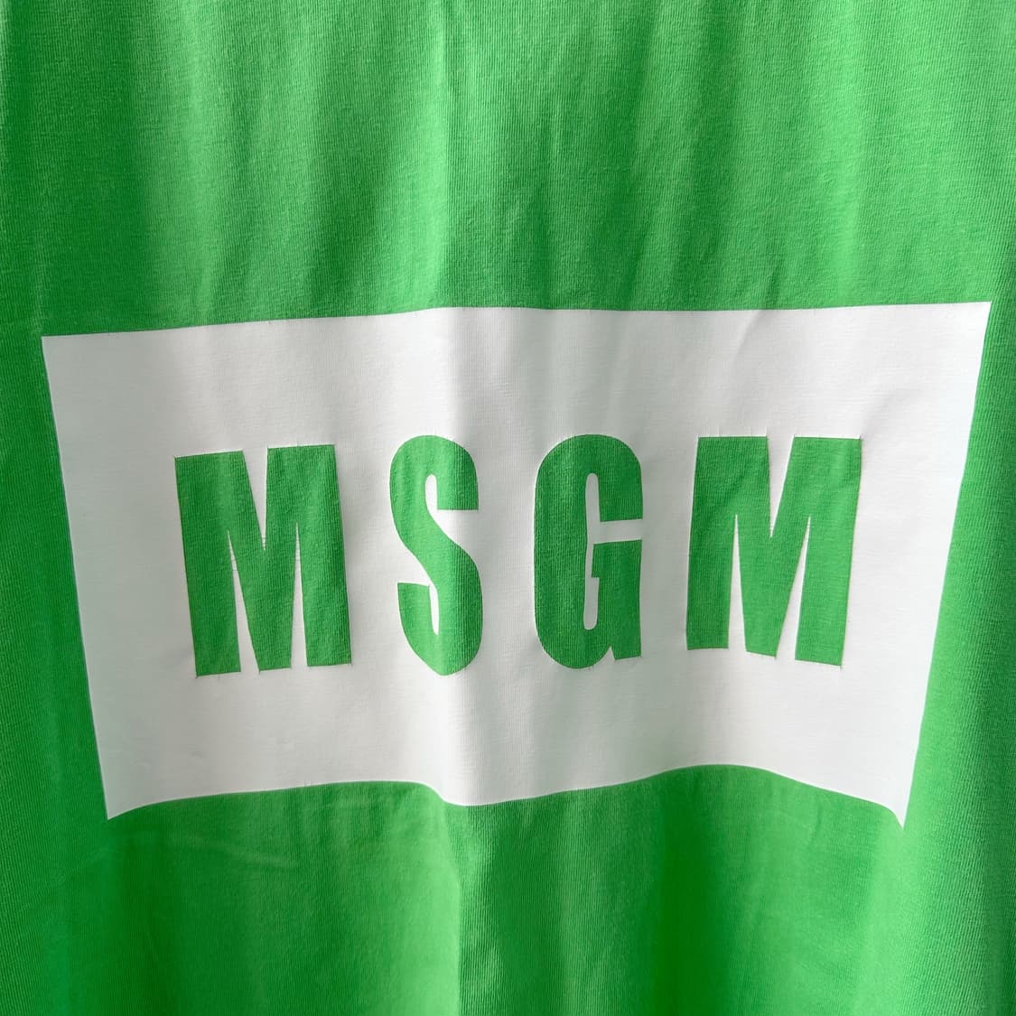 MSGM 엠에스지엠 박스 로고 프린팅 반팔티 그린 XL 상품이미지6