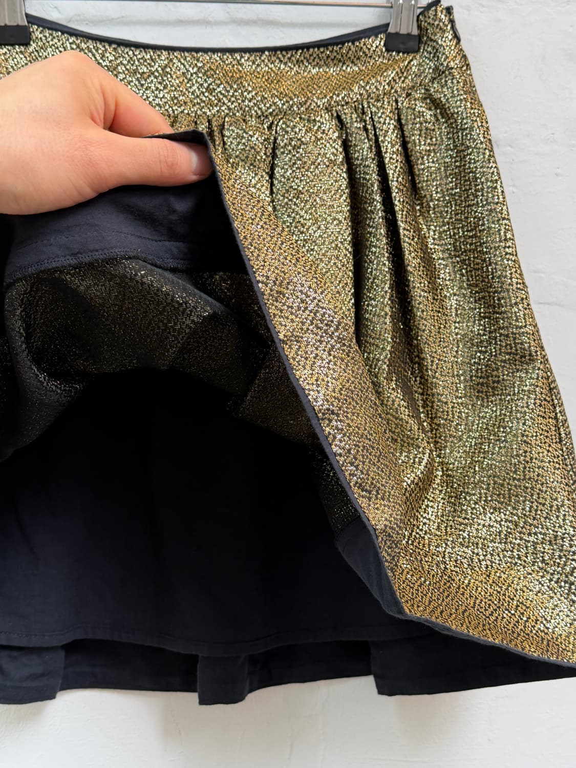 See by Chloe 골드 메탈릭 플리츠 미니 스커트 I38 상품이미지6