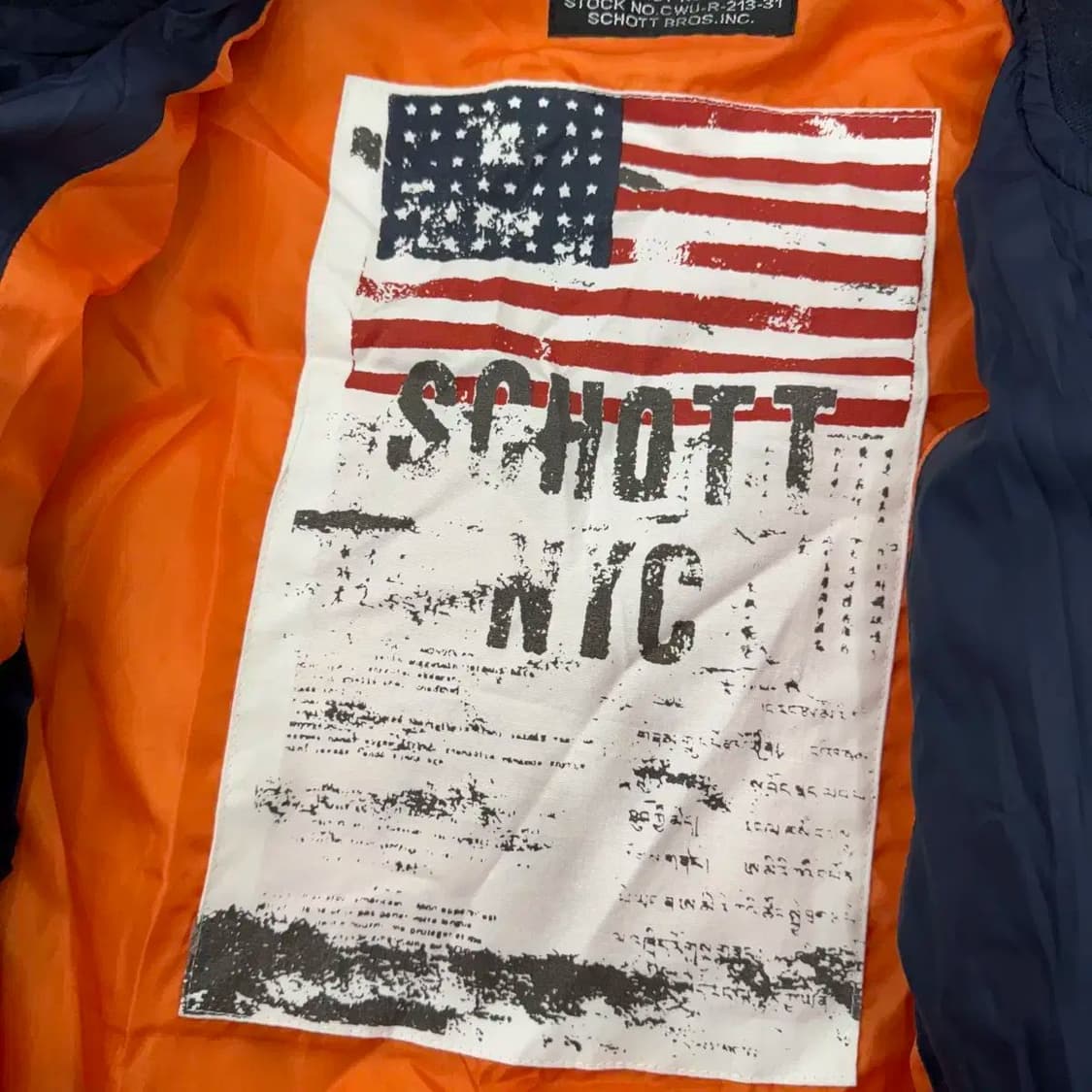 L SCHOTT 쇼트 퀼팅 MA-1 블루종 자켓  상품이미지5