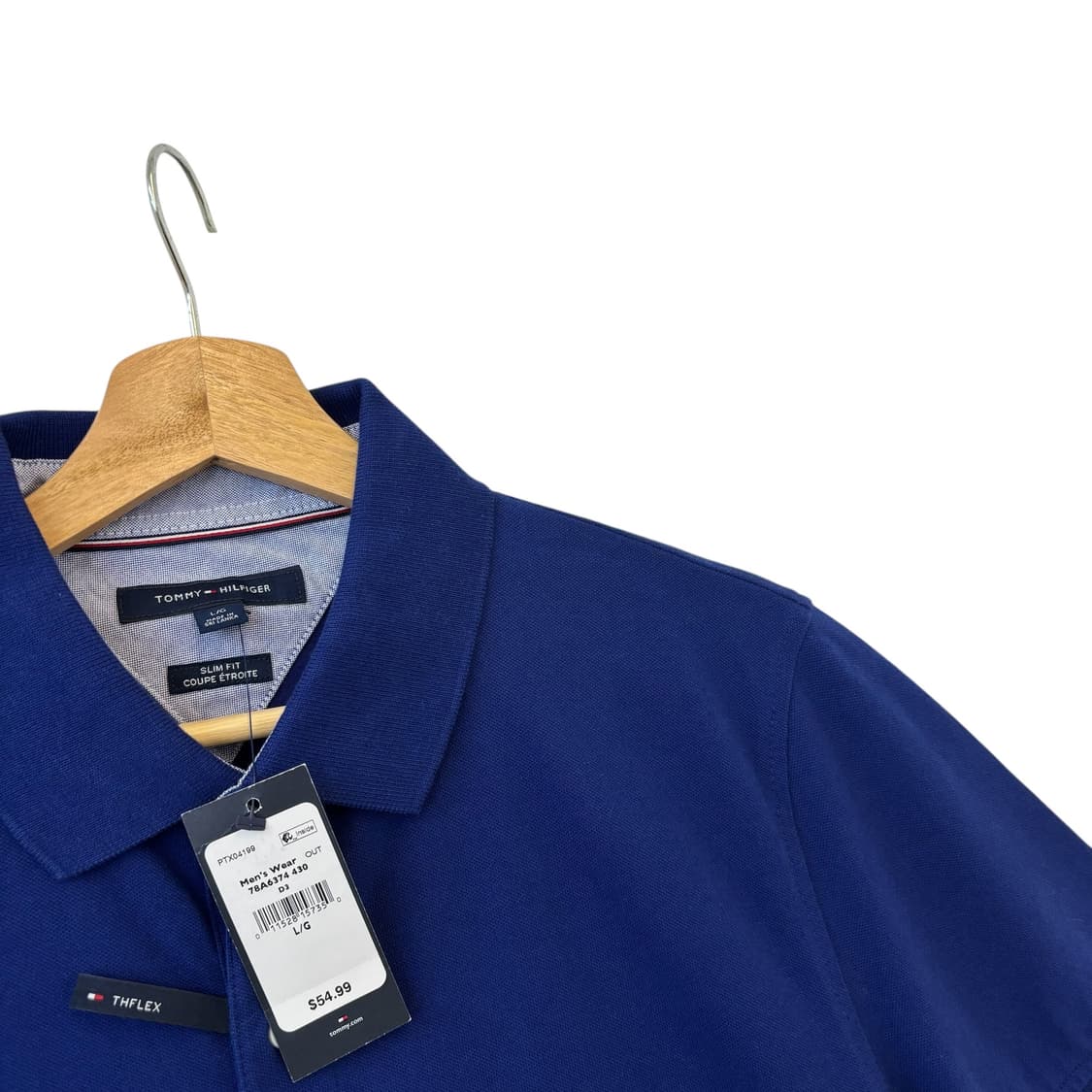 타미힐피거 슬림 핏 블루 반팔 카라티 상품이미지3