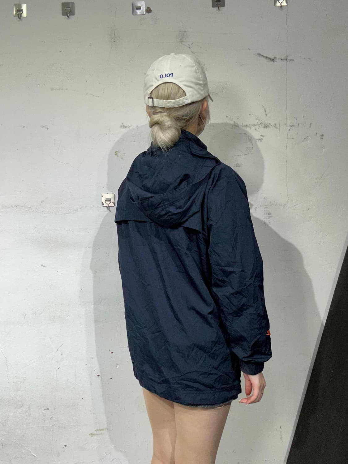  00s 나이키 네이비 에어 후드 바람막이 올드스쿨 트랙 자켓 L 상품이미지3