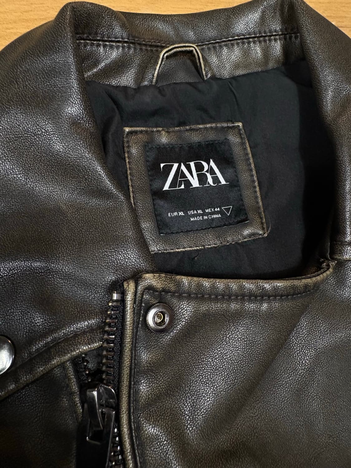 ZARA 에코 레더 라펠 칼라넥 라이더 상품이미지4