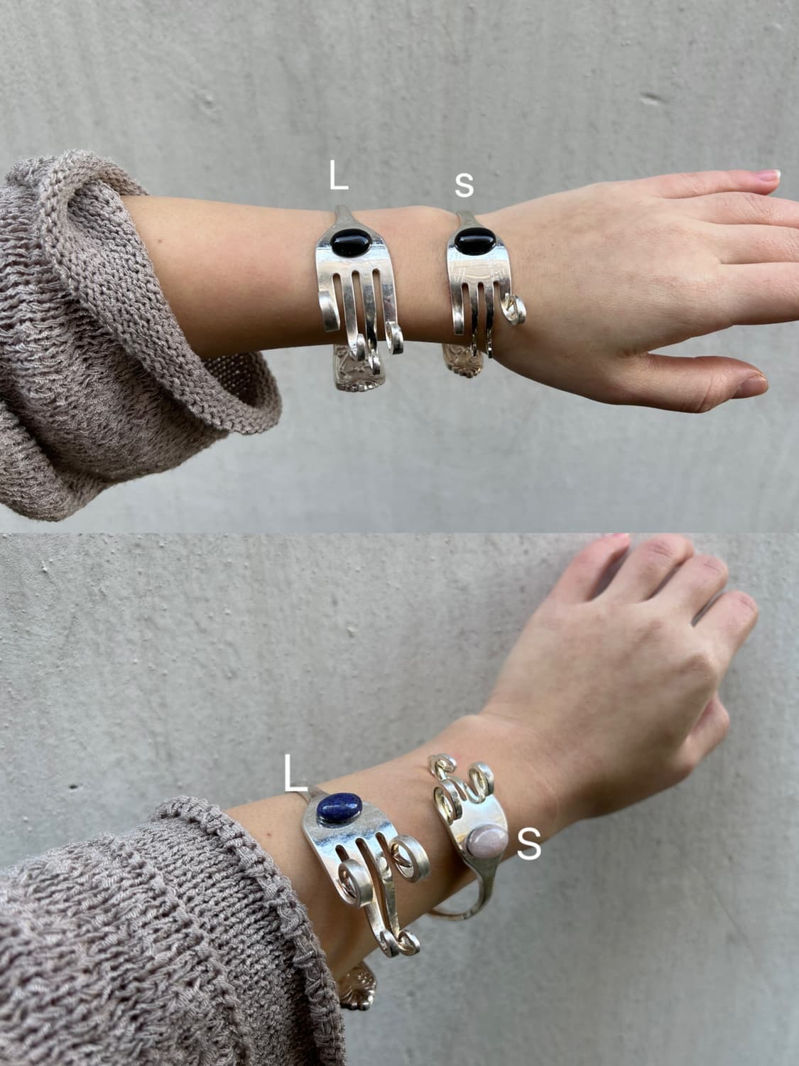 빈티지 오닉스 포크뱅글 L 상품이미지3