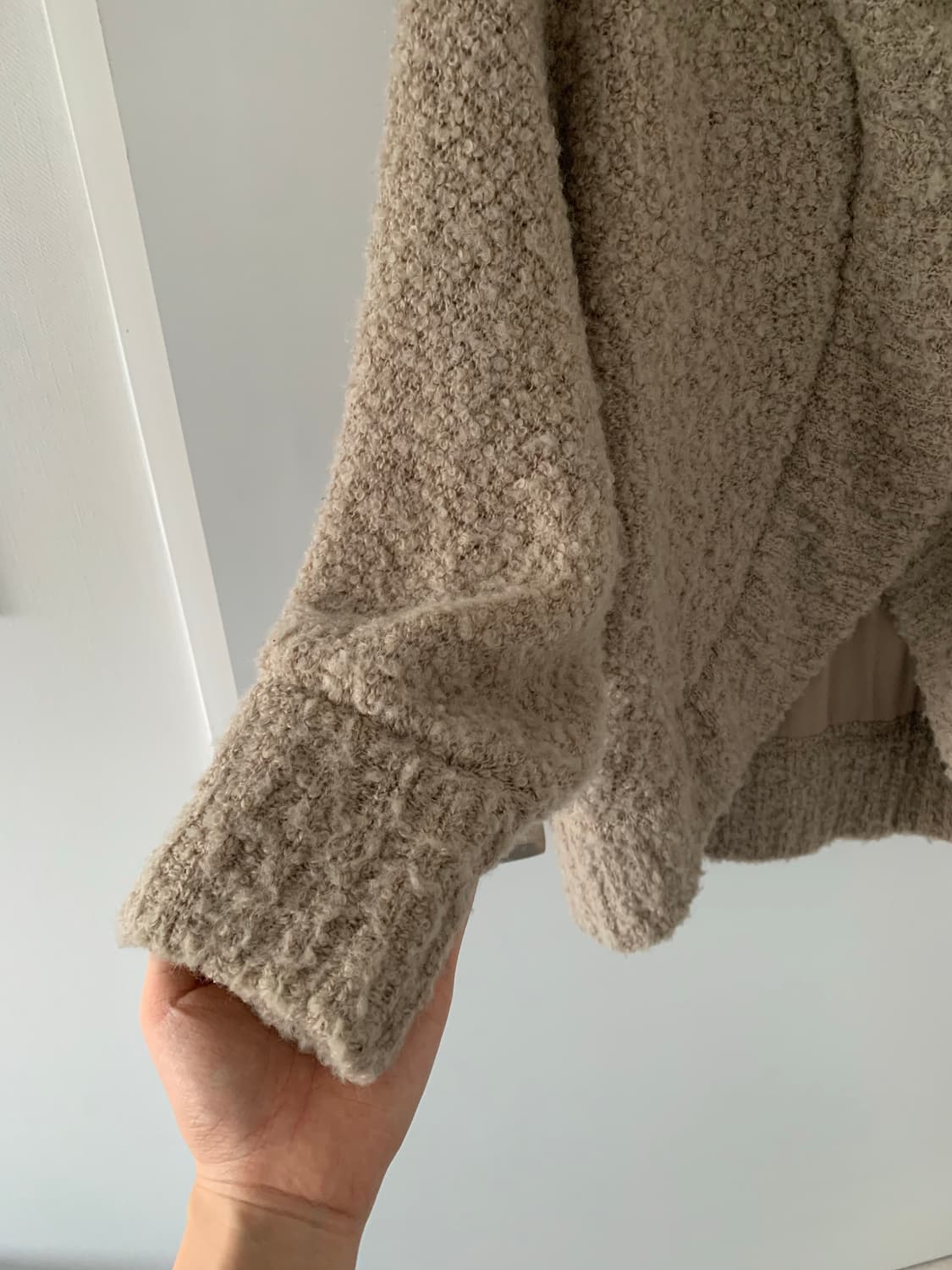 베이지 브이넥 가디건 상품이미지3