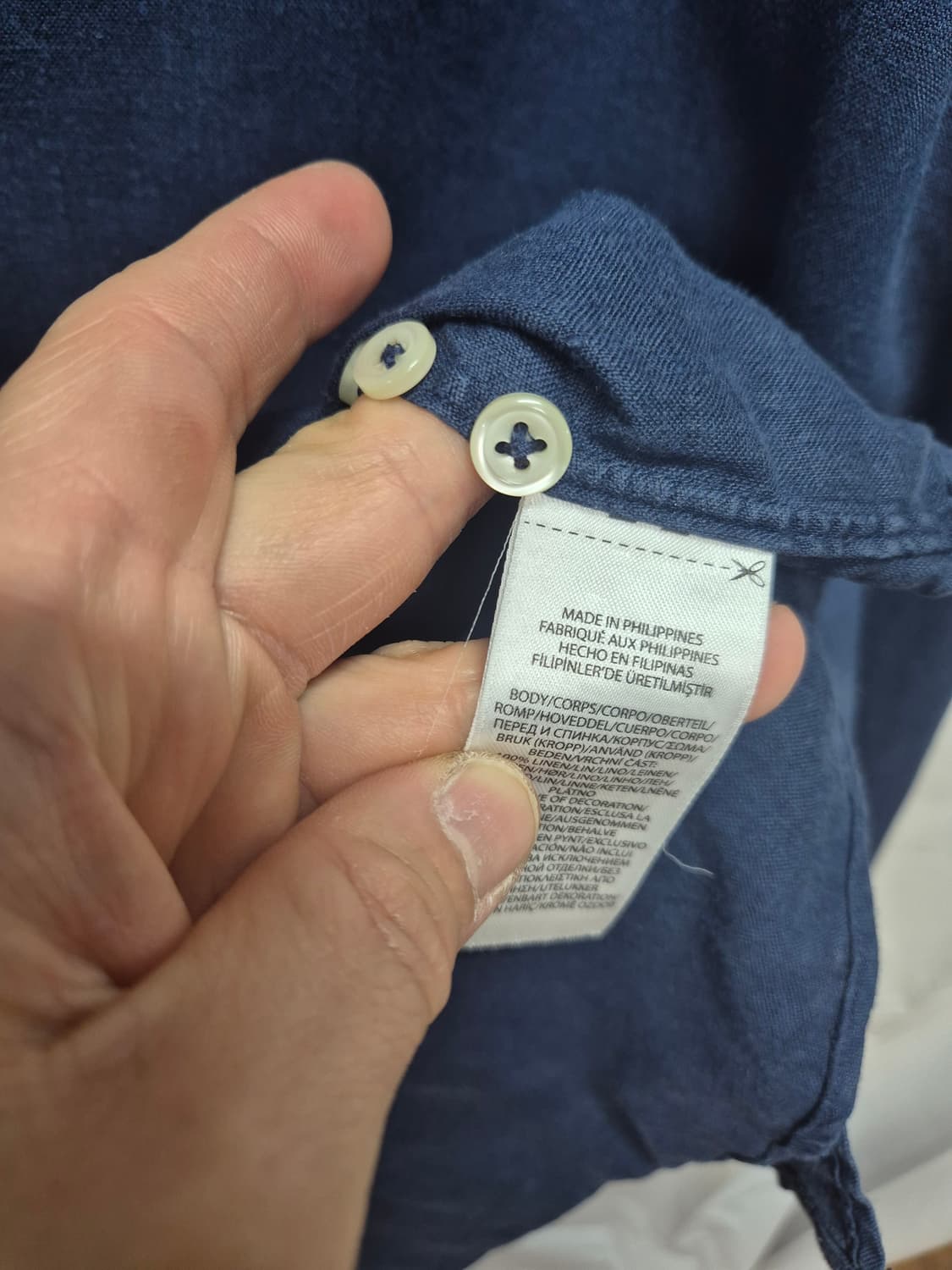 폴로 린넨 셔츠 네이비  상품이미지3