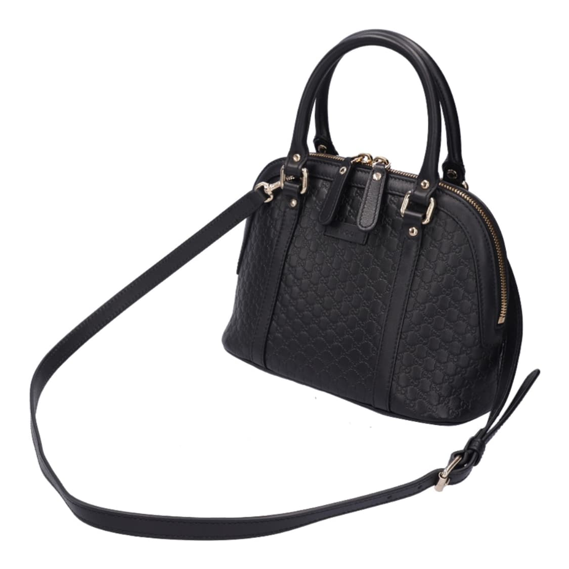 구찌 449654 마이크로 시마 미니 돔 토트백 레더 블랙  상품이미지5