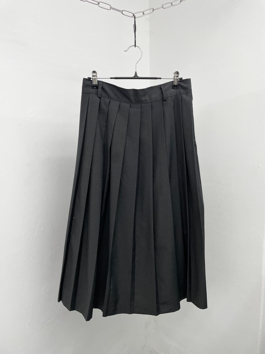 니혼진 너드 그레이 롱 플리츠 스커트 상품이미지5