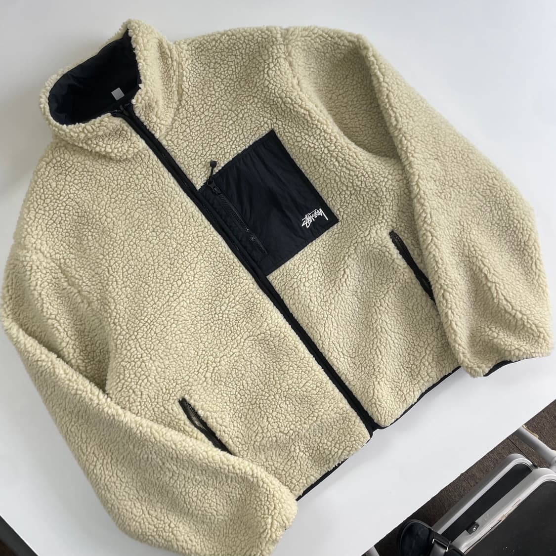 -Stussy 스투시 8볼 크림 쉐르파 자켓 상품이미지2