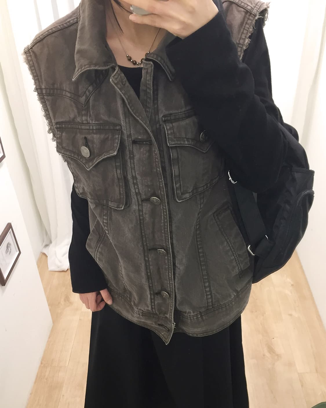 Unisex Vintage Denim Vest 95 상품이미지3