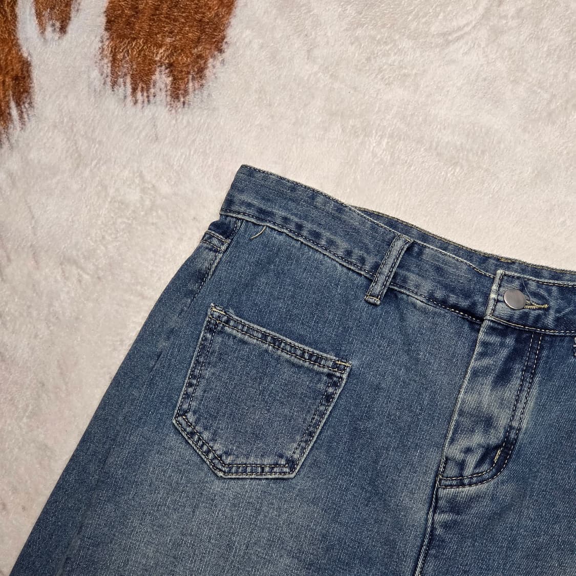 빈티지 중청 오버 와이드 데님 팬츠 상품이미지2