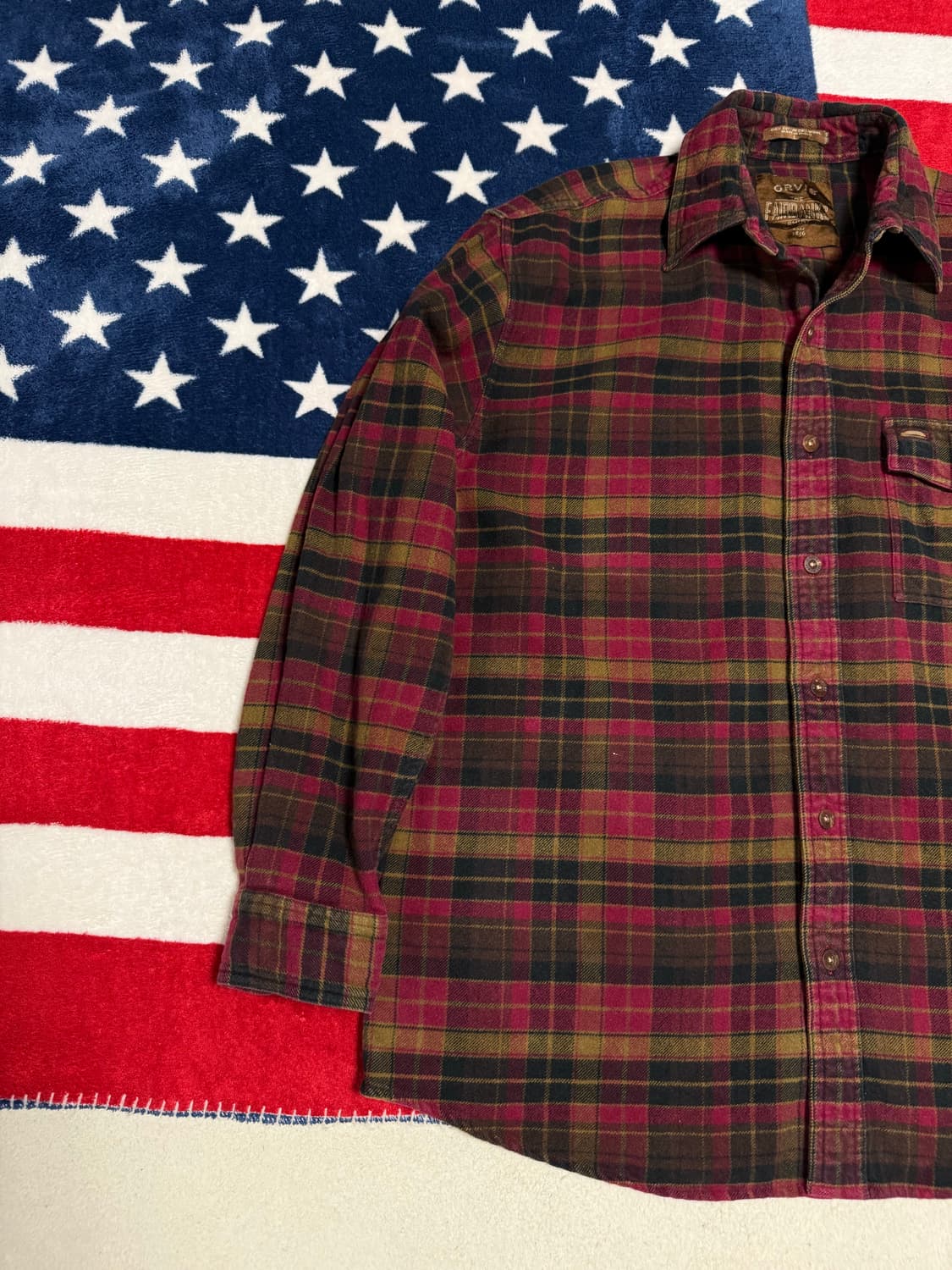 오비스헤비플란넬셔츠 Orvis flannel shirt 스웨이드엘보패치 상품이미지2