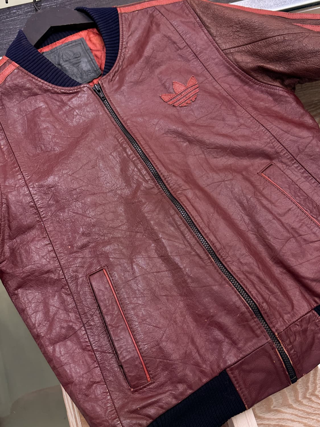 아디다스 80's 빅 트리포일 레더 자켓 상품이미지9