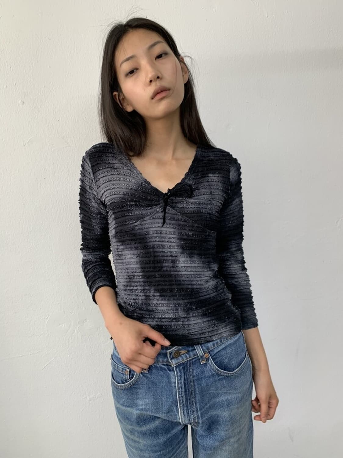 Tie-dyed frill long sleeve 상품이미지3