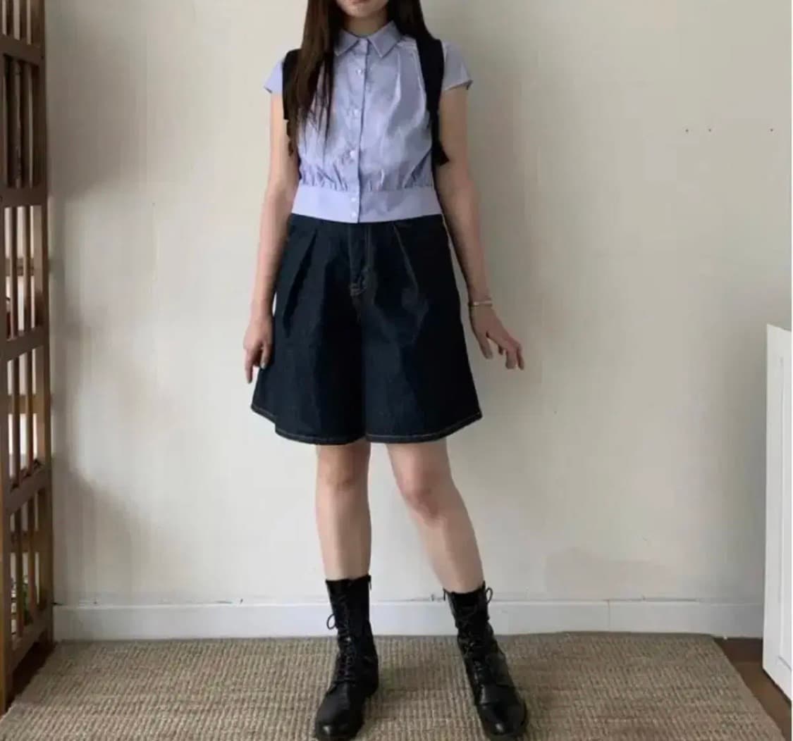 쉬이즈큐트 유일마켓 생지 반바지 버뮤다팬츠 상품이미지1