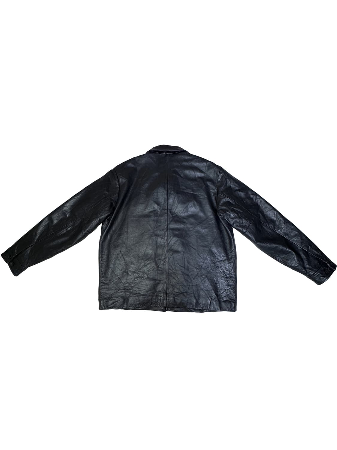 빈티지 90s 갭 GAP 올드갭 집업 레더 자켓 블랙 XL 상품이미지8