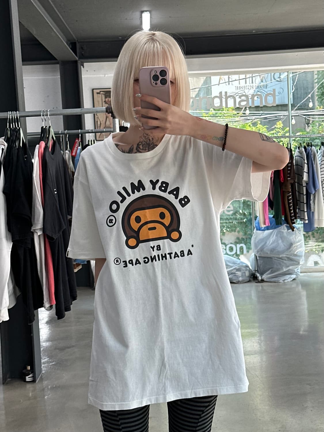 베이프 베이비 마일로 화이트 반팔 티셔츠 상품이미지1