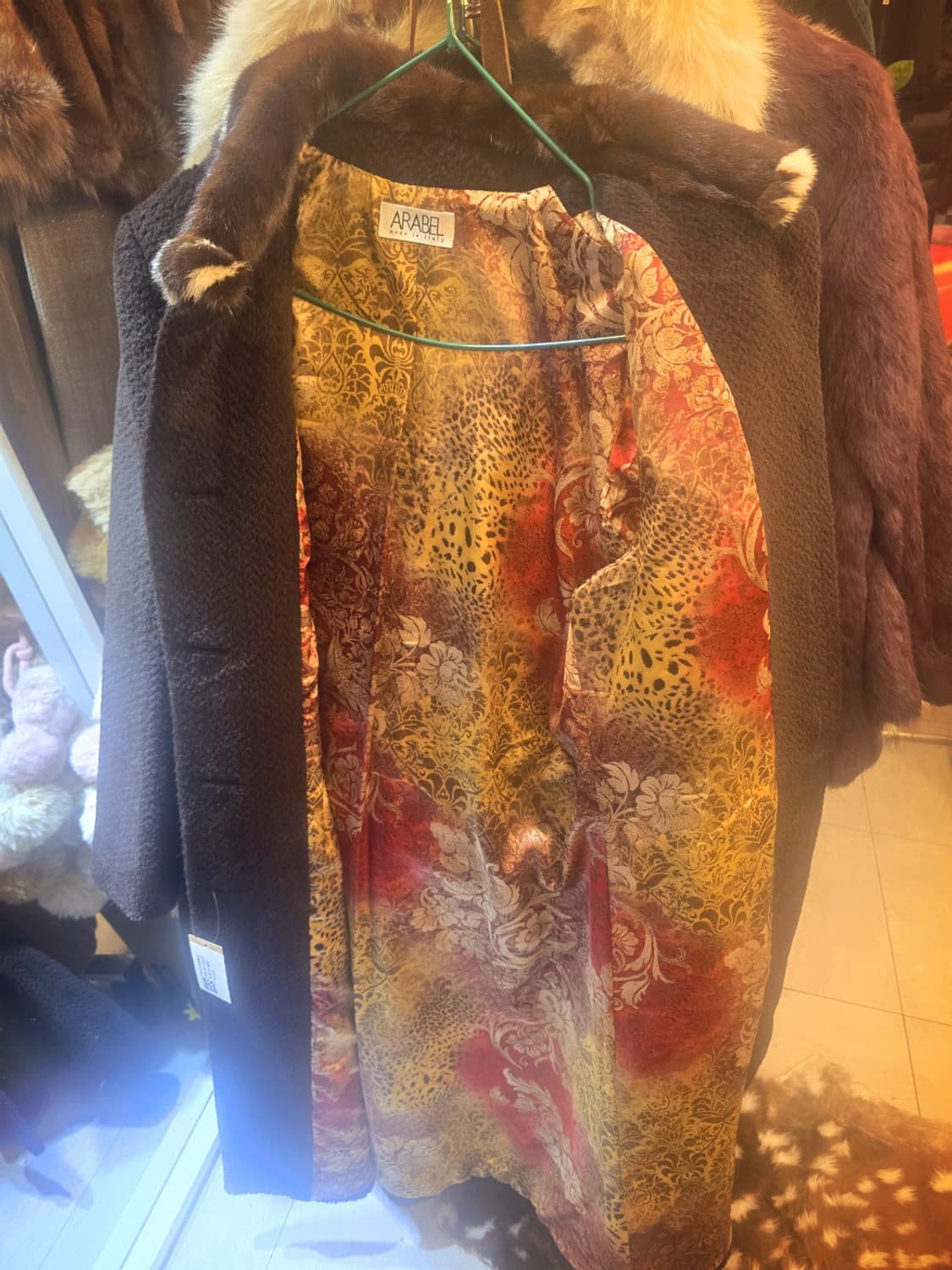 이태리 아라벨(ARABEL)밍크카라 캐시미어 빈티지코트 상품이미지7