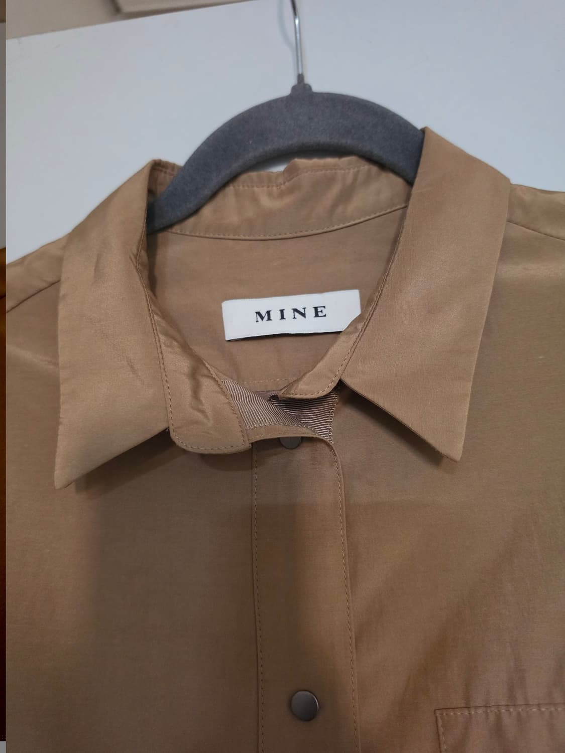 MINE 반팔 셔츠 원피스 브라운 상품이미지3