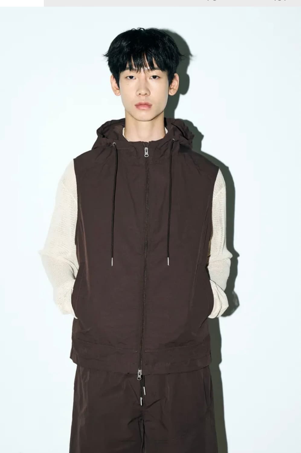 파르티멘토 윈드 파이버 후드 베스트 브라운 상품이미지3