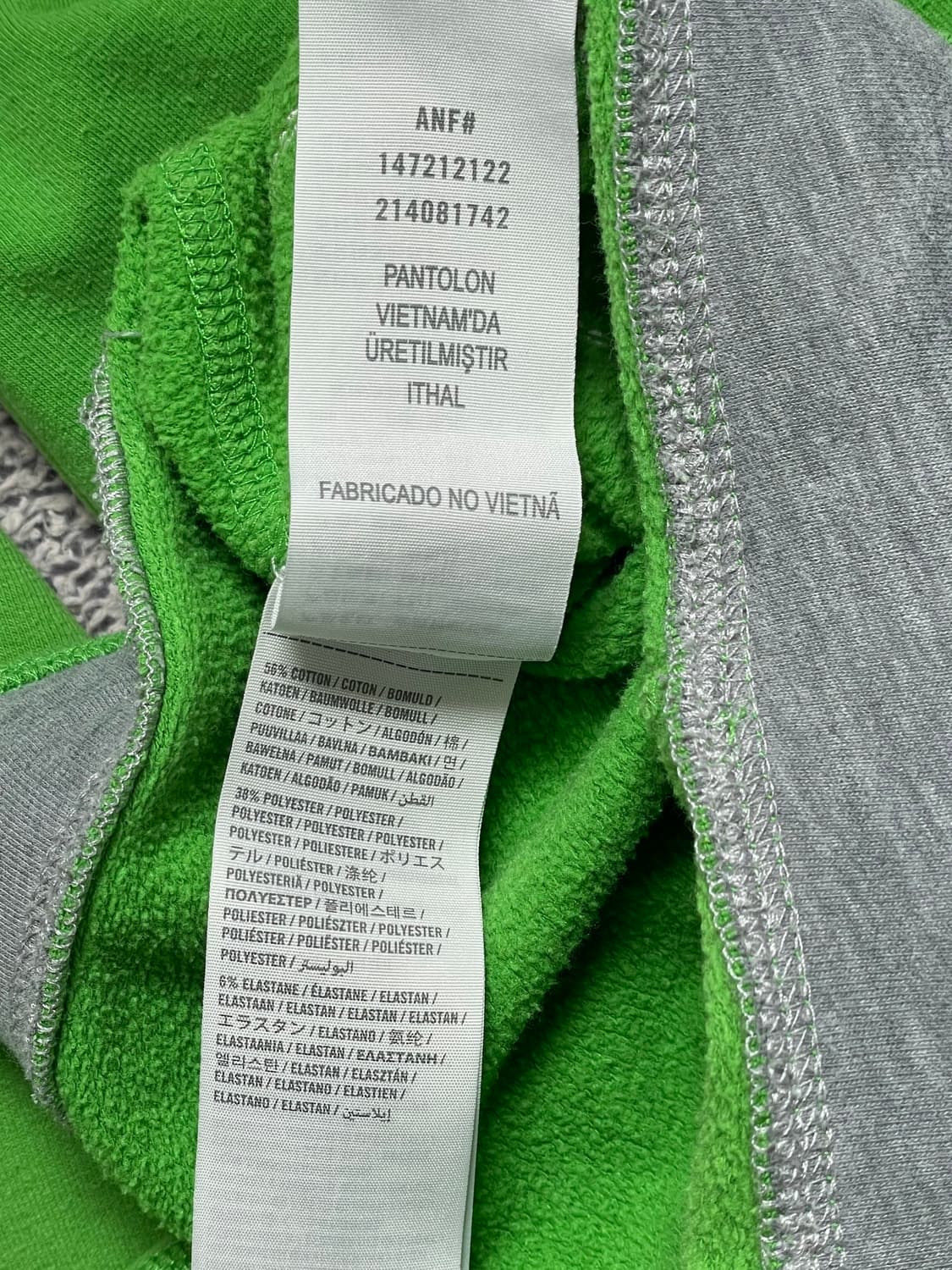 Abercrombie & Fitch 트레이닝 바지 XS 라임색 상품이미지6