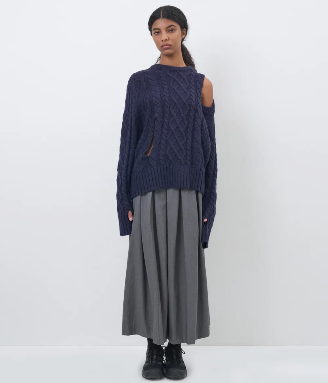 파르티멘토 우먼 헤비 컷아웃 케이블 니트  상품이미지2