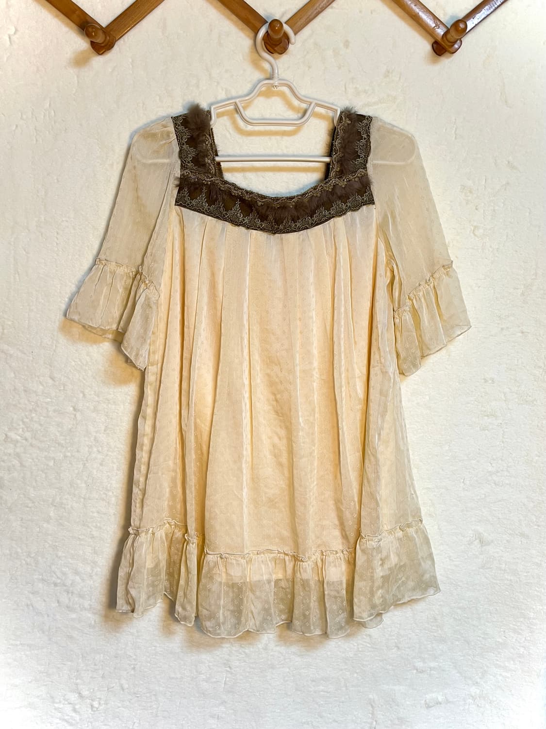 빈티지 모리걸 퍼 쉬폰 리본 원피스 상품이미지2