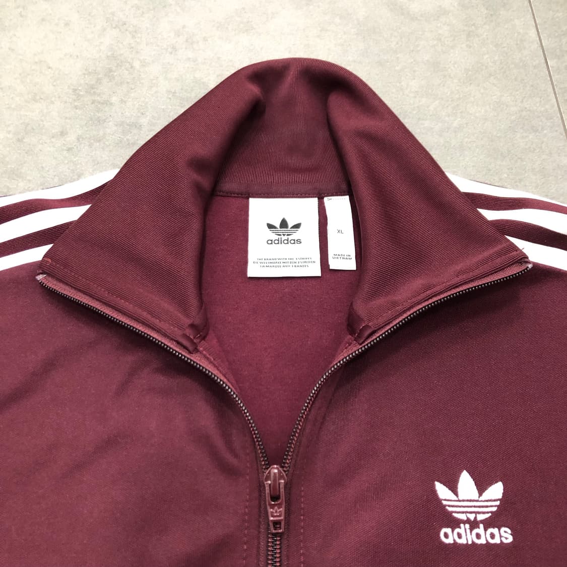 아디다스 베켄바우어 트랙탑 버건디 투웨이 집업 저지 자켓 XL 상품이미지2