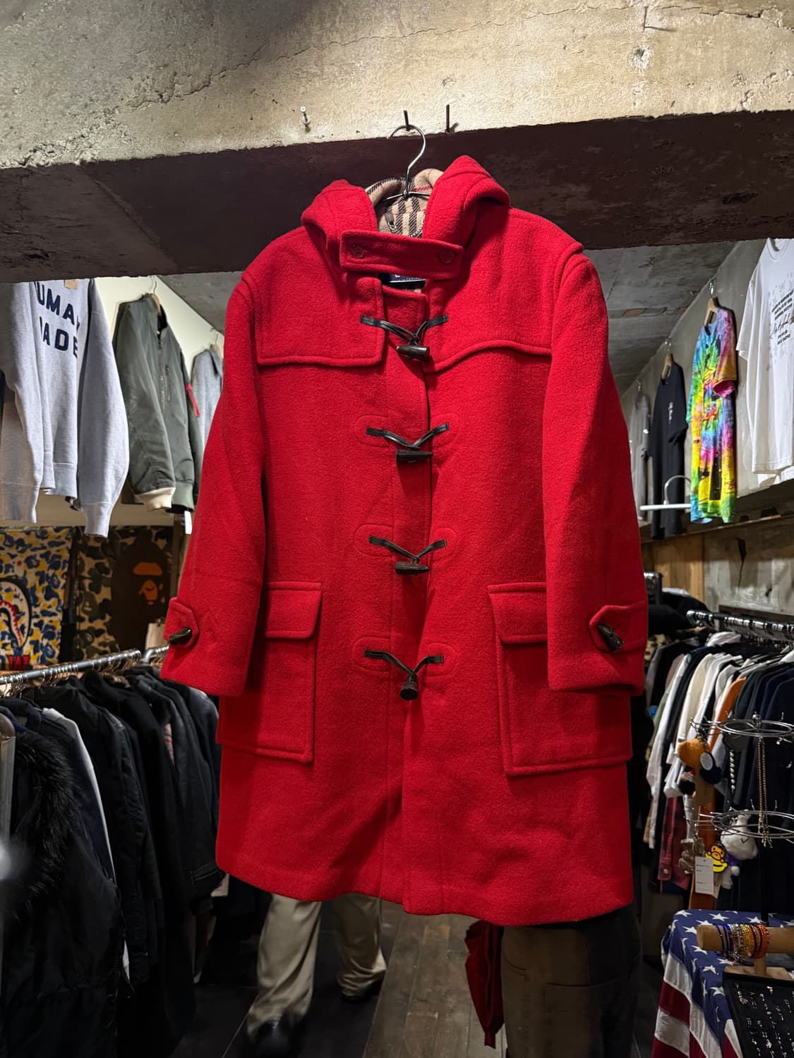 90s burberry 버버리 레드컬러 더플코트 상품이미지1