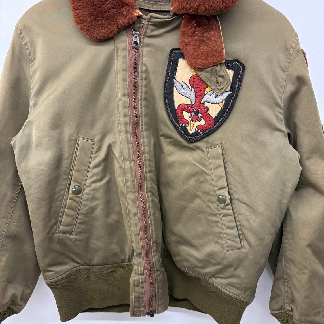 버즈릭슨 항공점퍼 올리브색 패치 빈티지 자켓 여/M 상품이미지2