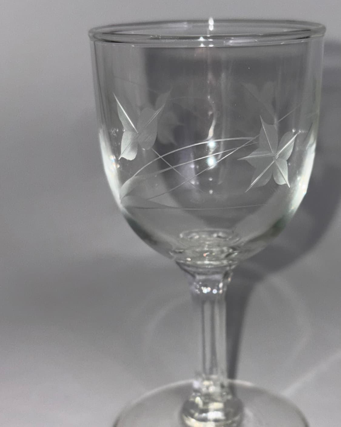 Etched Floral Wine Glass Set 상품이미지5