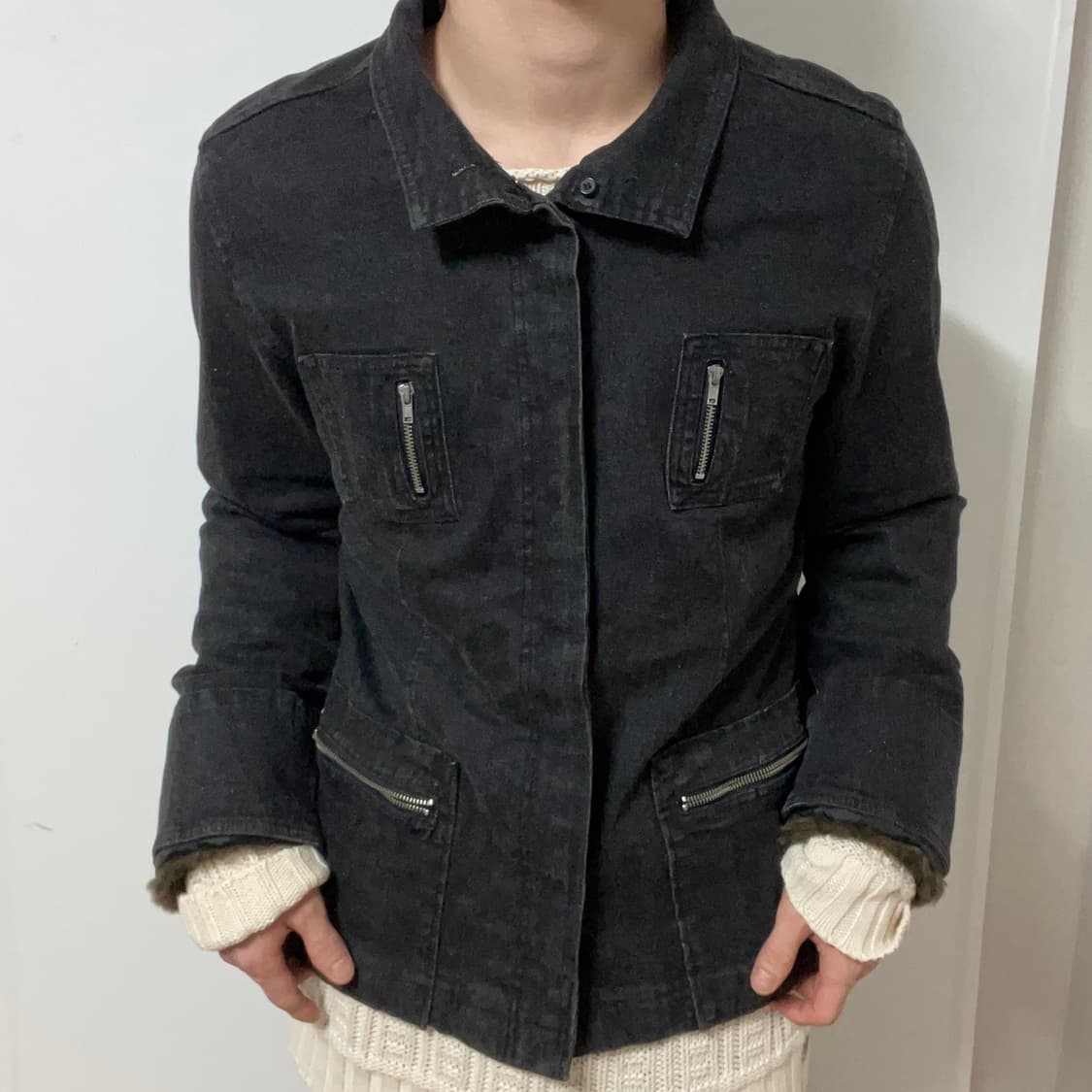 JAPANESE VINTAGE BLACK DENIM JACKET 상품이미지2