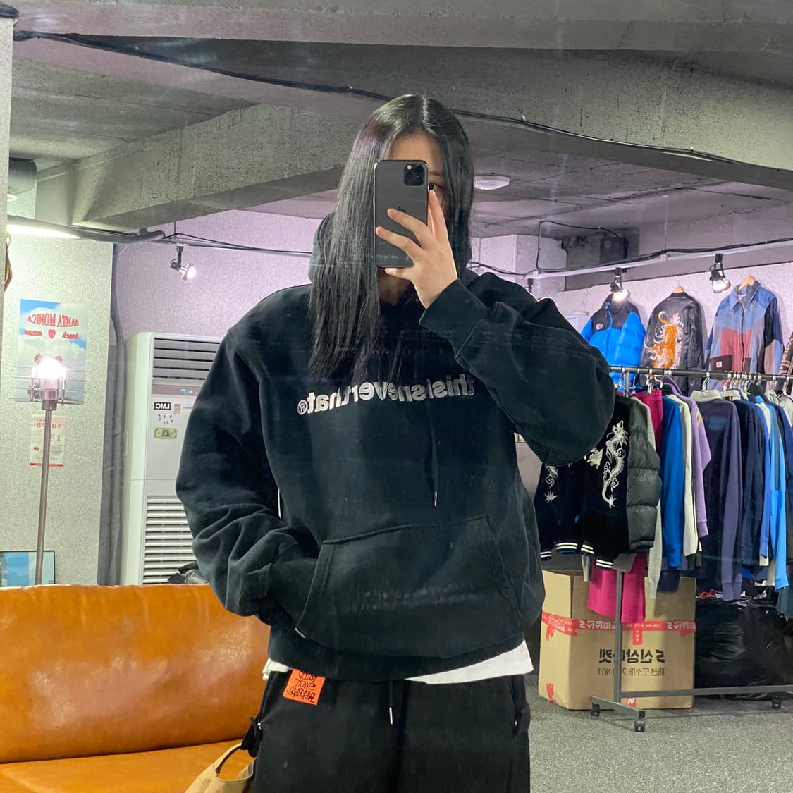 디스이즈네버댓 빅로고 블랙 후드티 B4019 상품이미지1