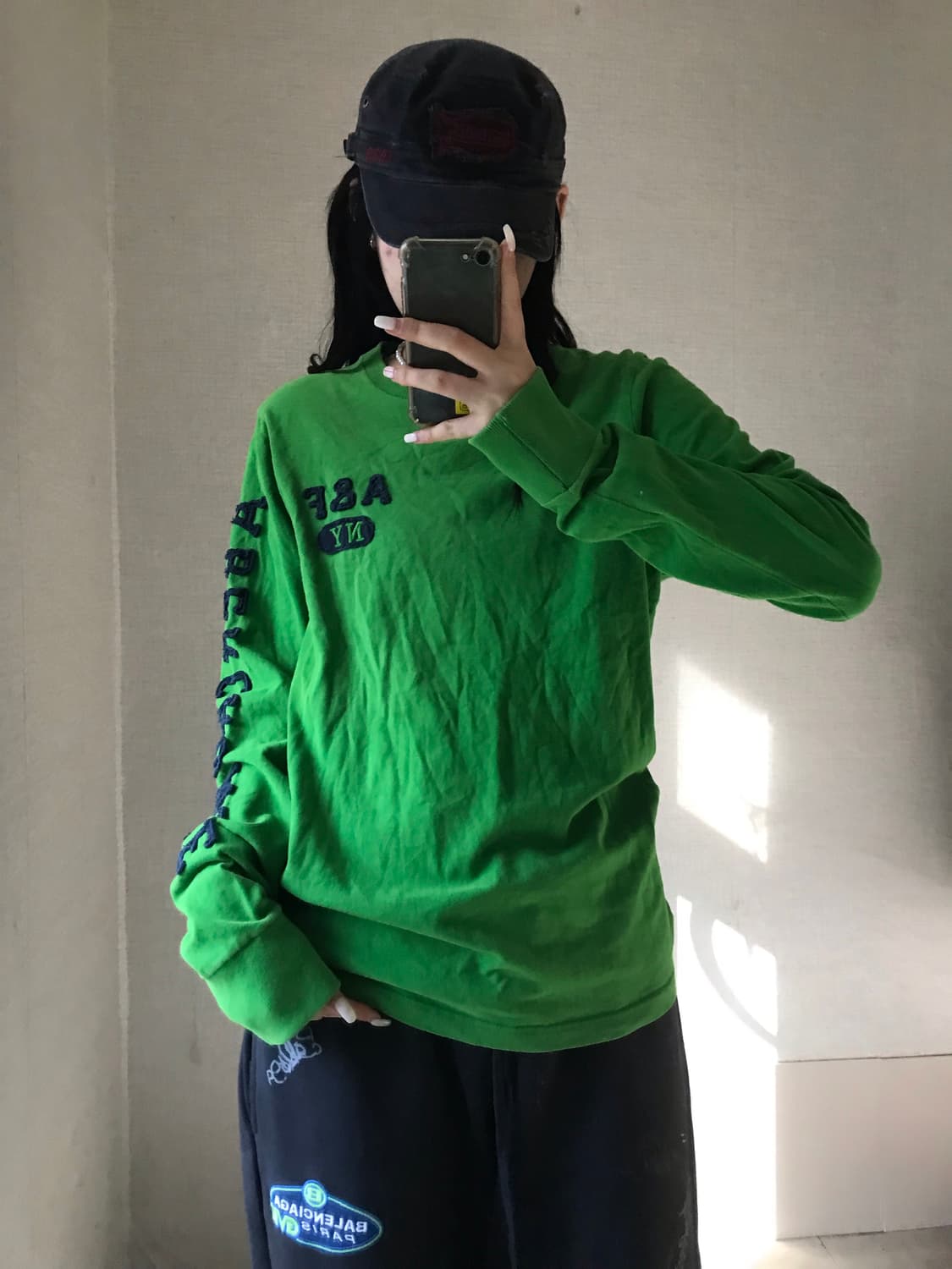 아베크롬비 그린 스티치 롱슬리브 상품이미지1