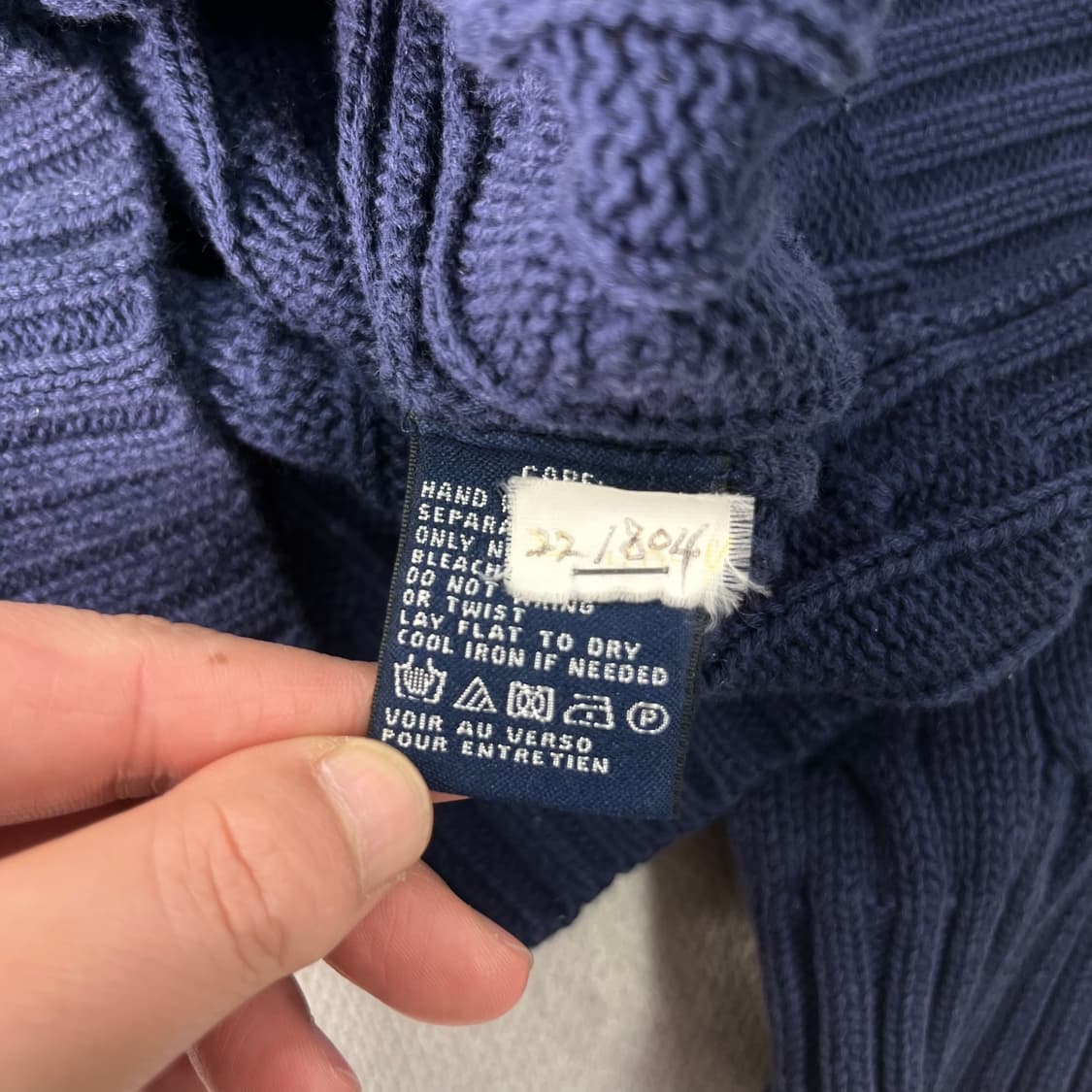 W 95 폴로랄프로렌 스포츠 꽈배기 네이비 니트 상품이미지5