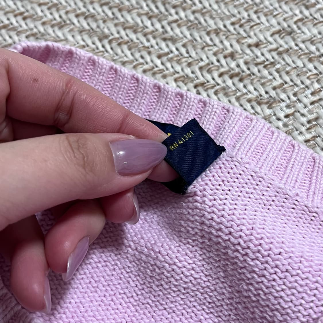 [정품] 폴로 핑크 / 스카이블루포니 라운드 니트 [ S ] 상품이미지4