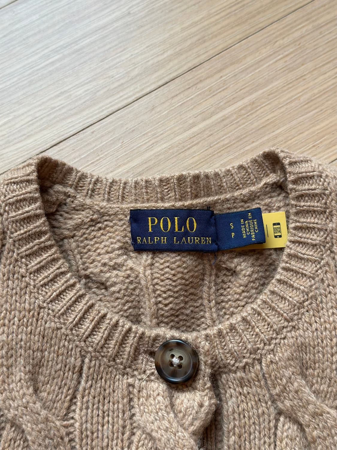폴로 울 블렌드 수지 가디건 카멜 S 상품이미지7