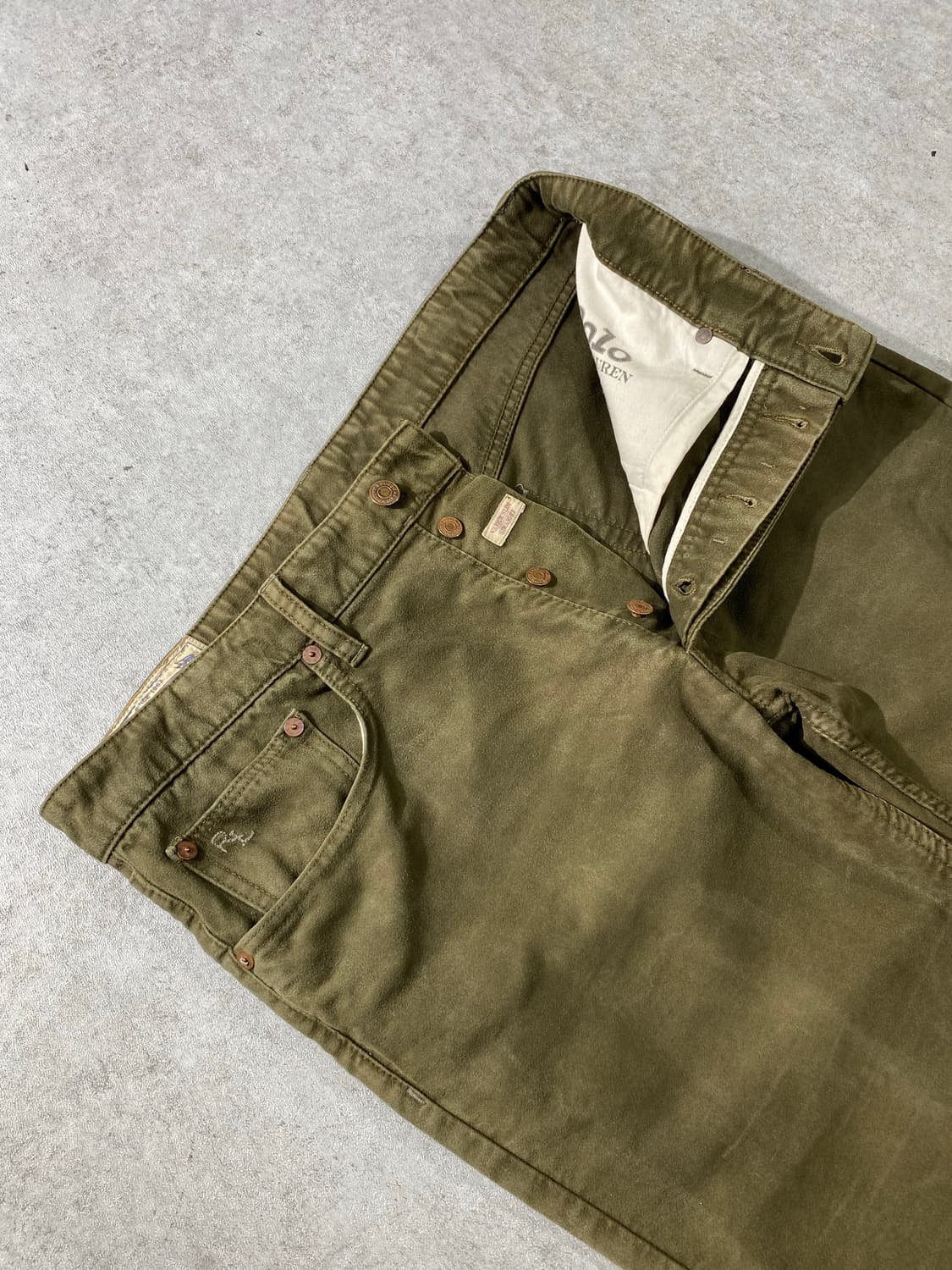 [34] 폴로 랄프로렌 카키 몰스킨 슬림 스트레이트 핏 팬츠 상품이미지5