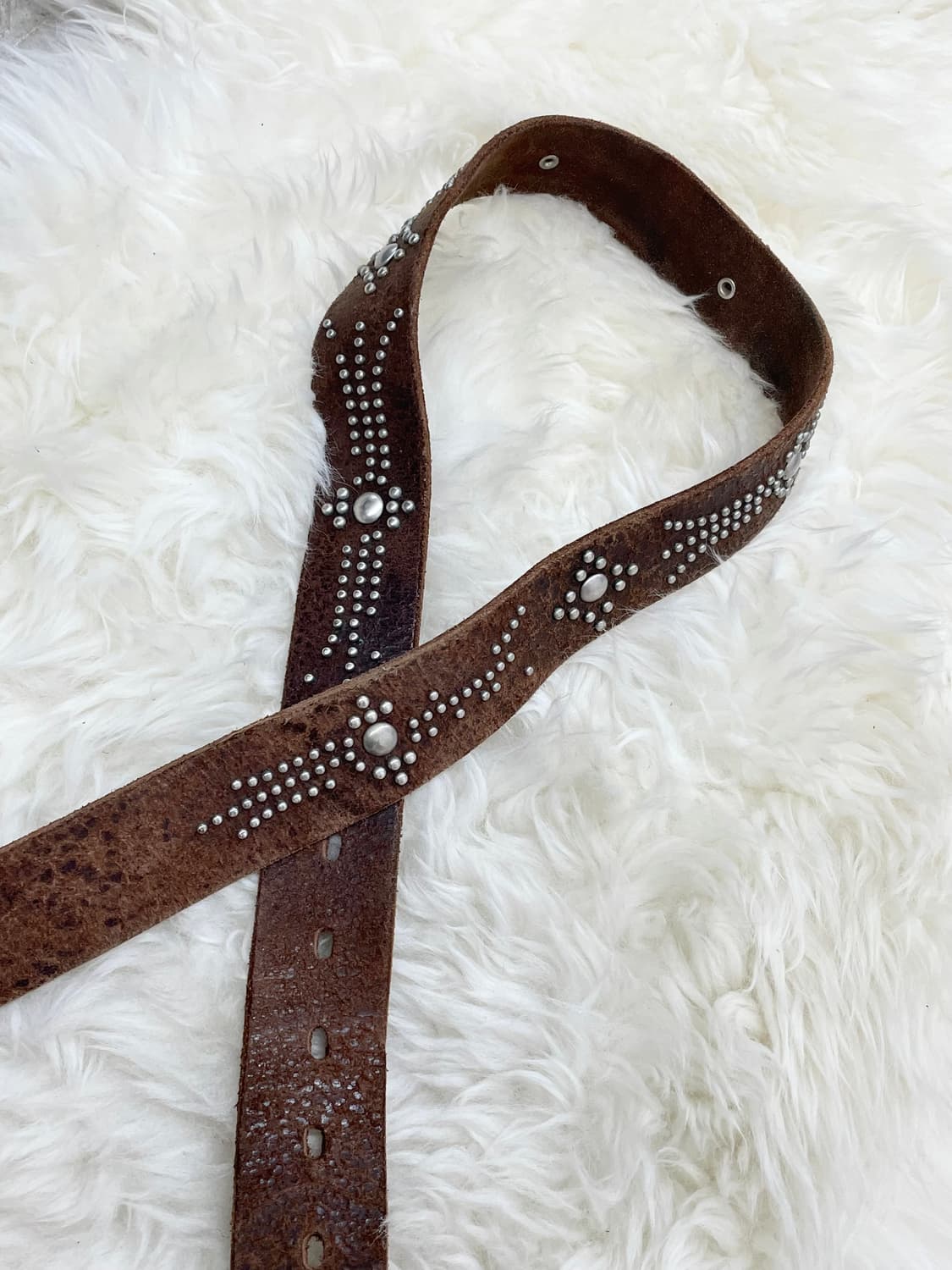 리얼레더 웨스턴 스터드 버클 벨트 상품이미지5