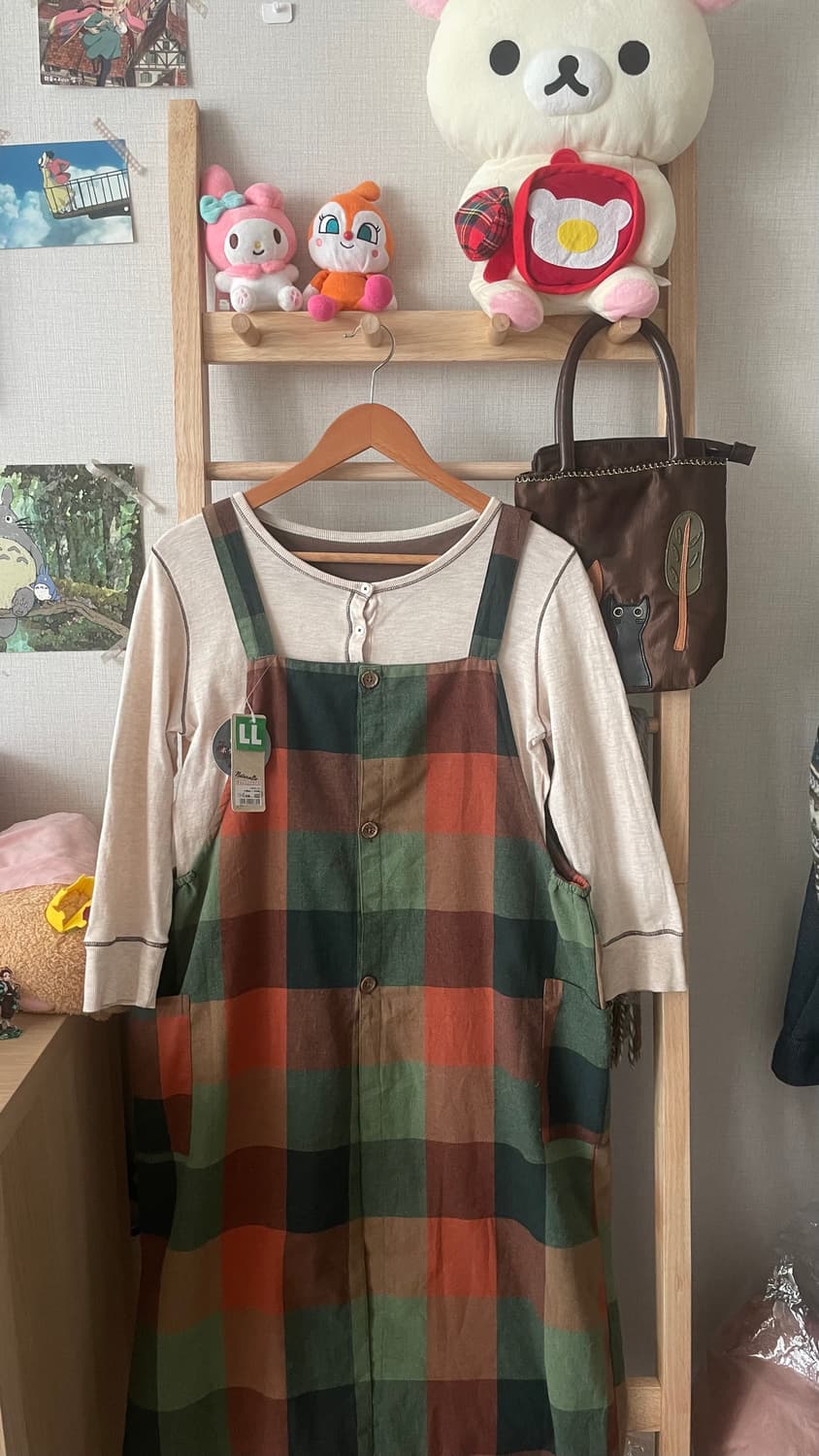 모리걸 빈티지 그린 레이어드 원피스 set 💚🧡 상품이미지3