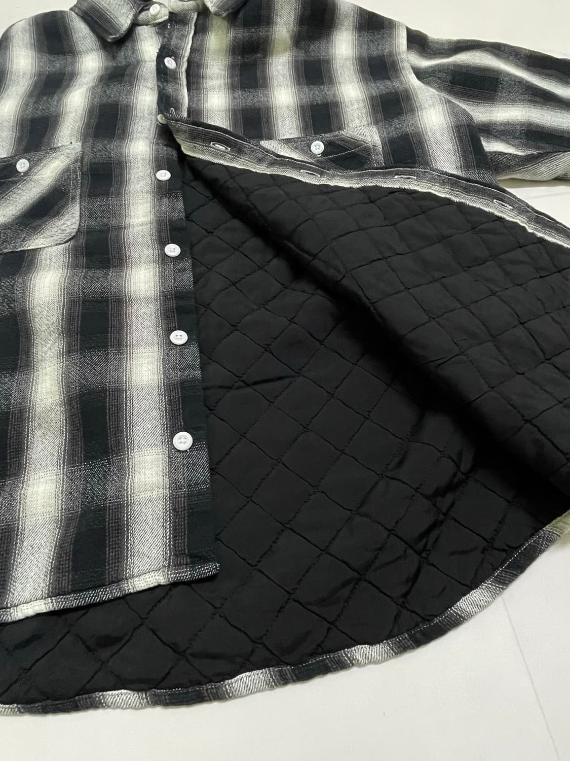 세인트 마이클 셔츠 파카 체크 블랙 화이트  상품이미지2