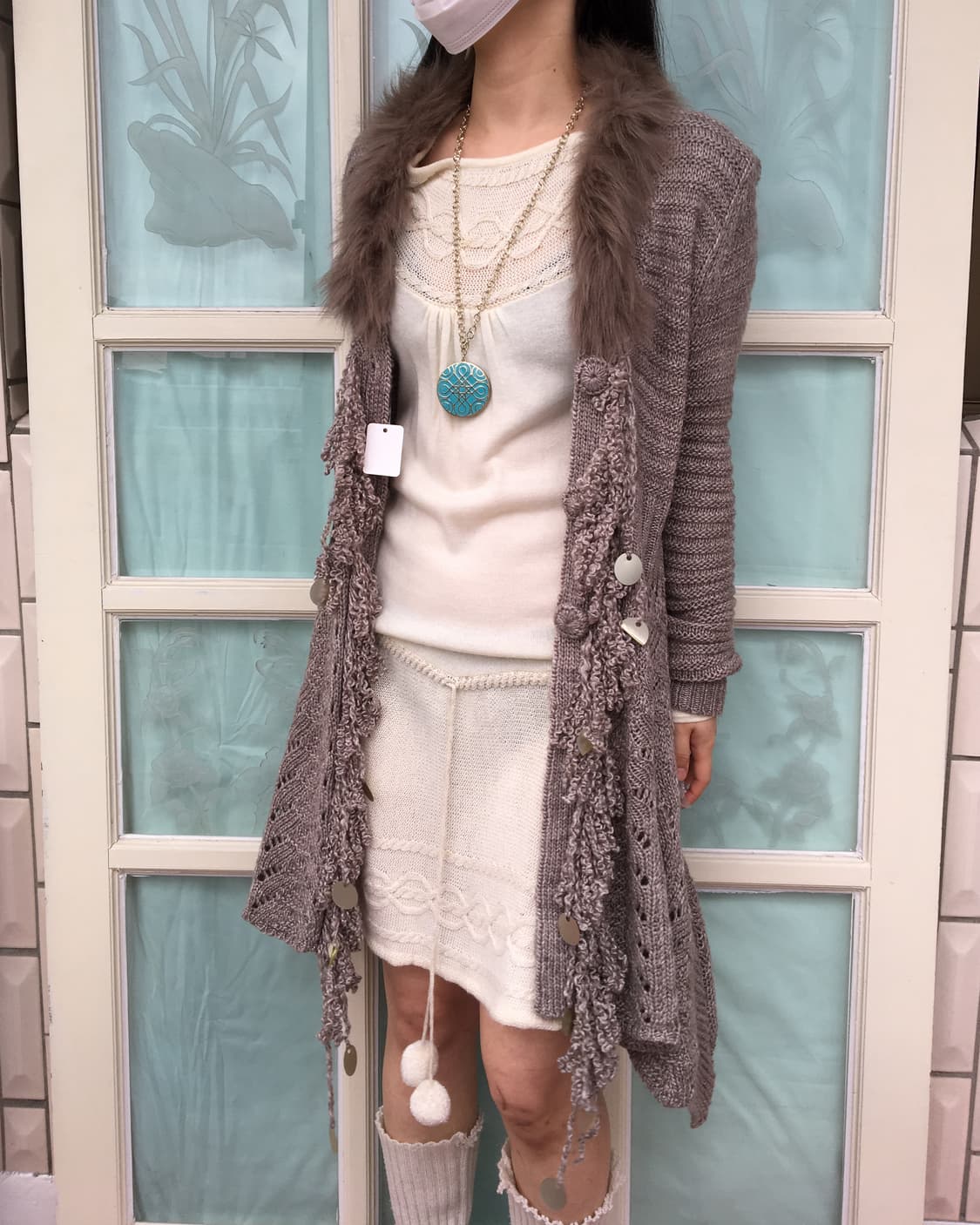 Fur trimming knit cardigan 상품이미지6