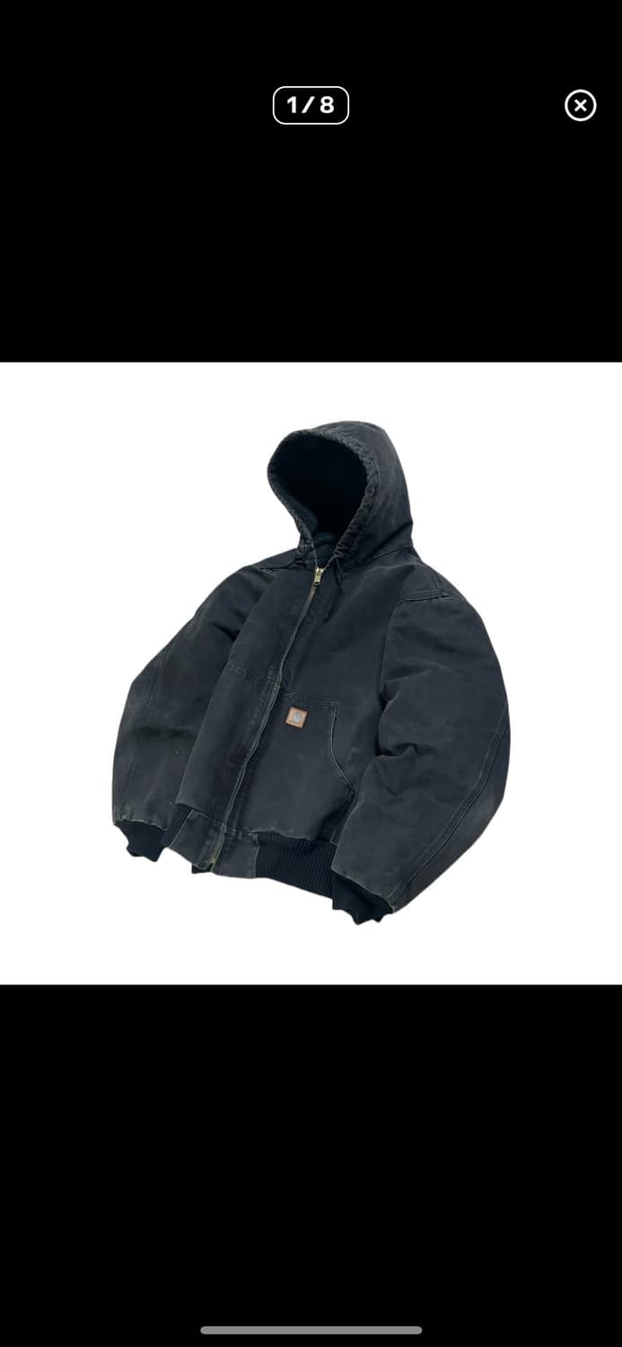 칼하트 덕 액티브 j130 샌드스톤 블랙 L 상품이미지1
