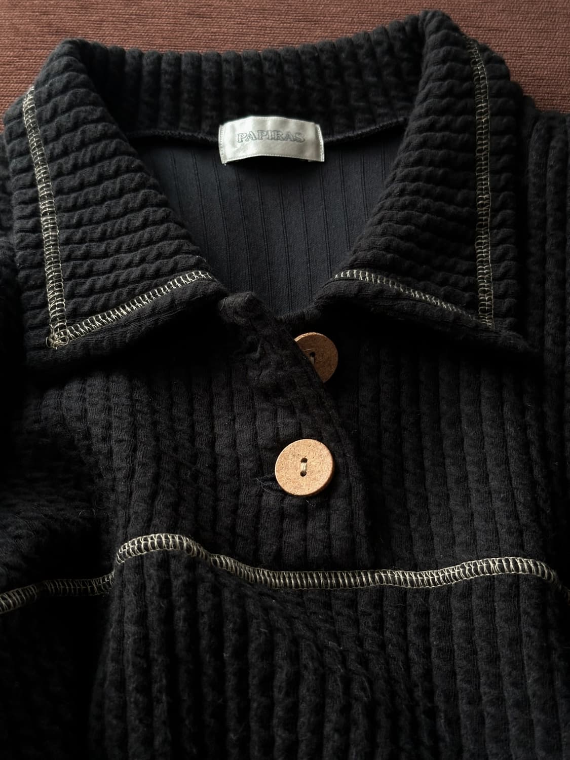 Volume fabric design button TOP 상품이미지2