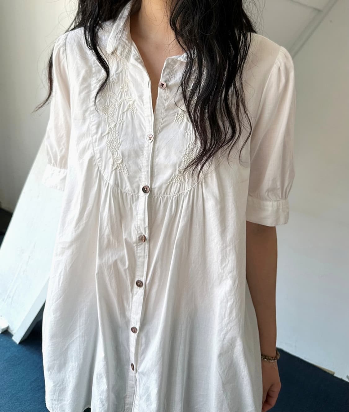 Light cotton shirred stitch design loose 상품이미지8